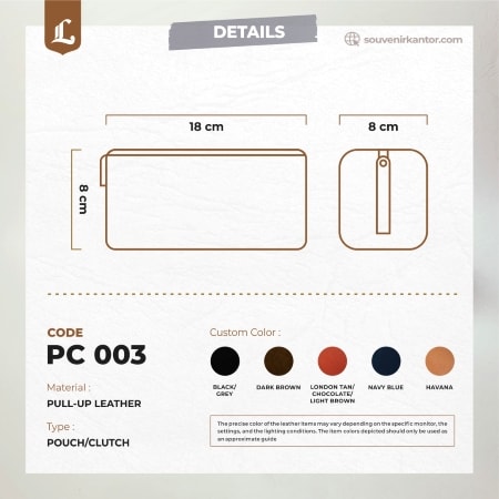 detail aksesoris Pouch Bag Leather Mini (Code: PC-003)
