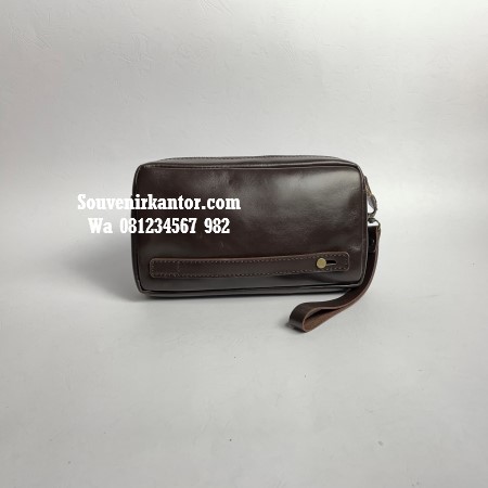 Pouch Bag Leather Warna Gelap Modern PC-004