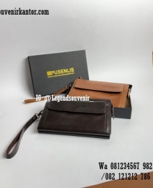 souvenir Pouch Bag Leather Warna Gelap Modern PC-004