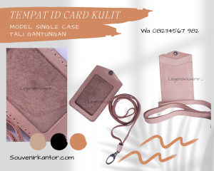 tempat id card kulit teli kalung satu sisi tempat id card kulit teli kalung satu sisi