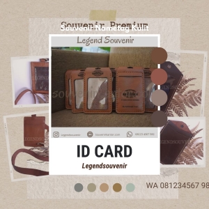 souvenir pameran id card holder kulit